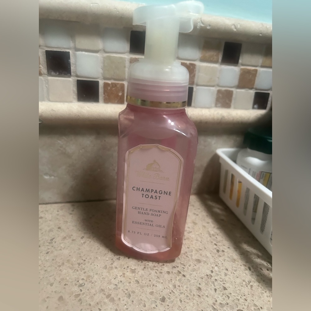- Bath and Bodywork’s Champagne Toast Foaming Hand Soap